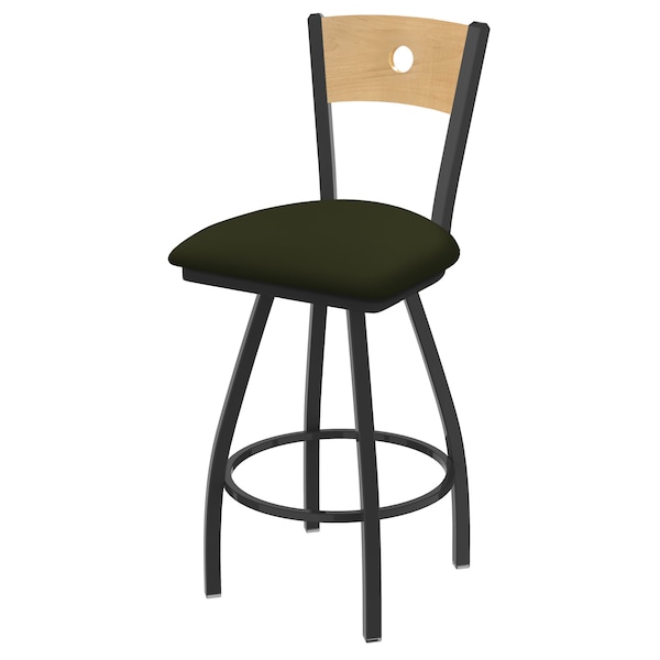 36" Swivel Counter Stool, Bronze Finish, Nat Back, Canter Pine Seat